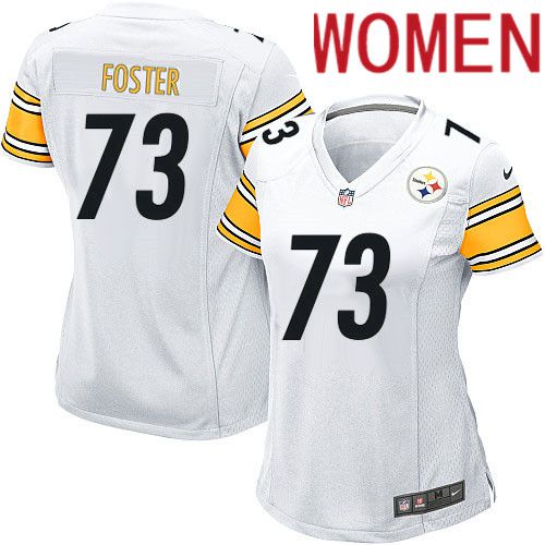 Women Pittsburgh Steelers #73 Ramon Foster Nike White Game NFL Jersey